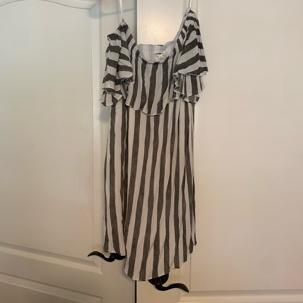 Off the shoulder striped dress